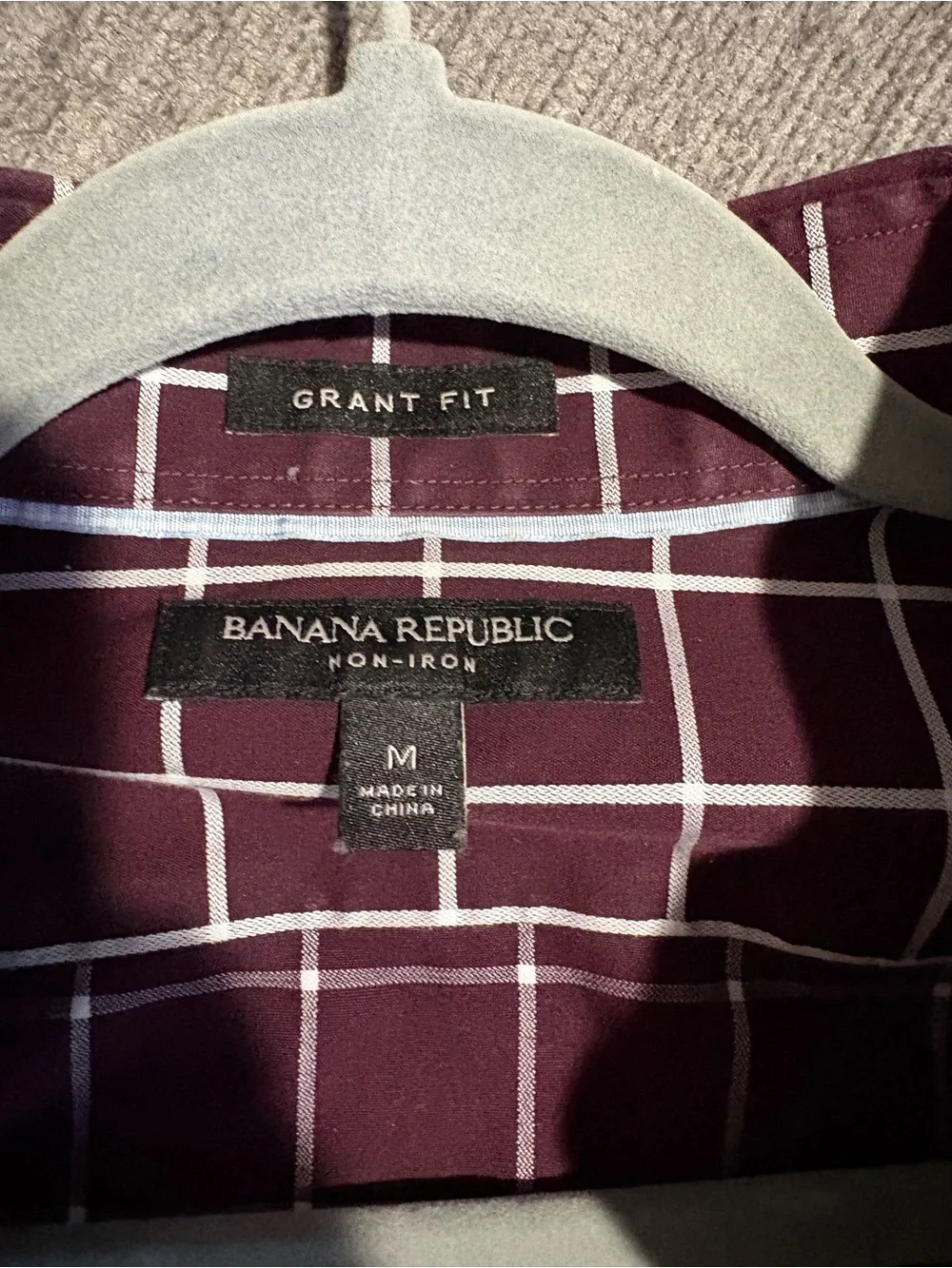 Banana Republic & Express Men's Blue and White Gingham Button-Down Shirt
